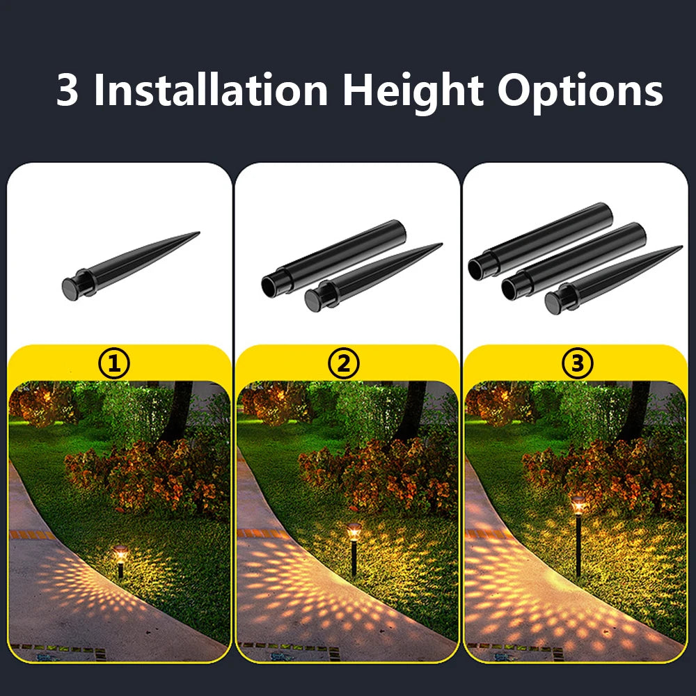 1/2/4PCS Solar Garden Light Lawn Light Home Outdoor Waterproof Decoration Yard Villa Garden Layout Plug Lamp Shadow Lamp