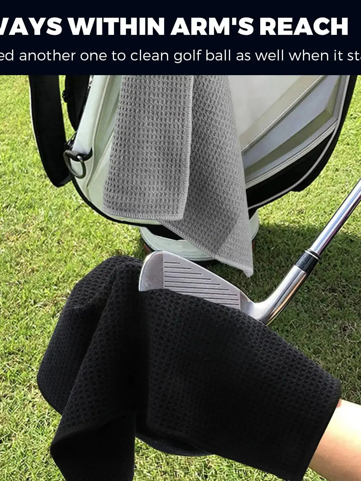 Golf Towel Microfiber Fabric For Golf Lovers Soft Absorbent Golf Club Cleaner Rag Clip Golf Accessories Golf Club Cleaning Towel