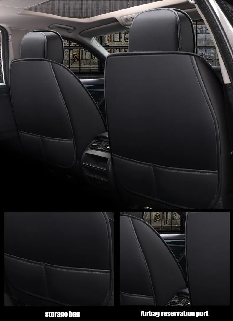 5- Seater Full Seat Universal Car Seat Cover, Breathable and Waterproof Faux Leather Automotive Seat Covers for Cars SUV Sedan