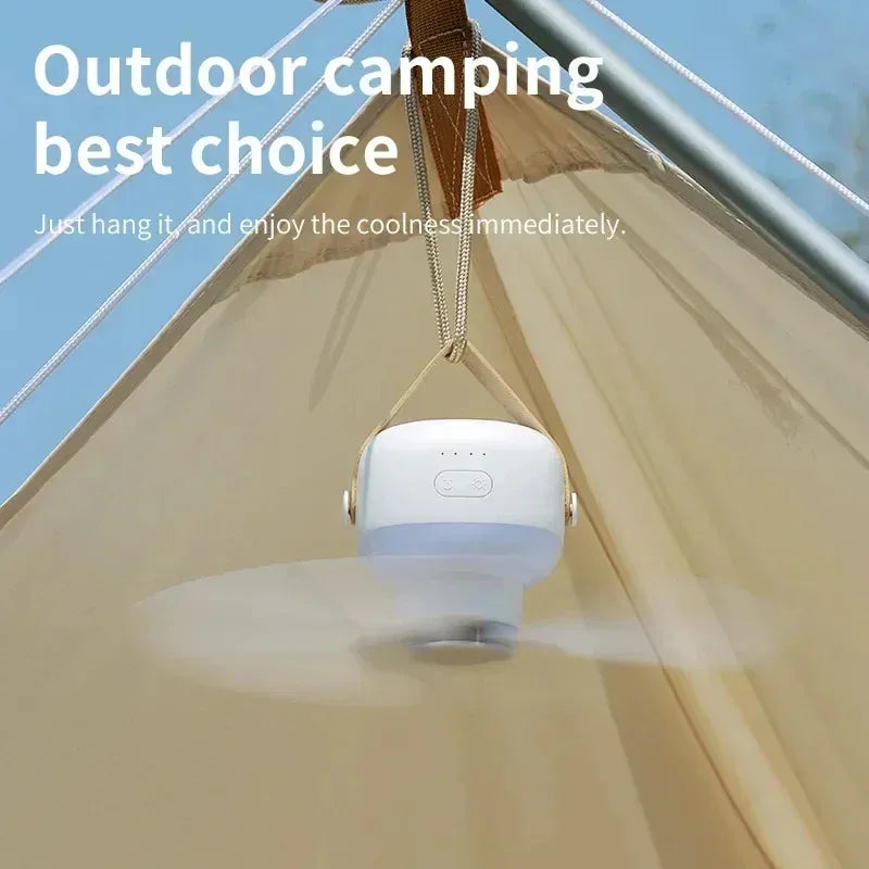 Portable Ceiling Fans 7200mAh Outdoor Camping Fan Tent Canopy Ceiling Fan Rechargeable Electric Fan Remote Control LED Lighting