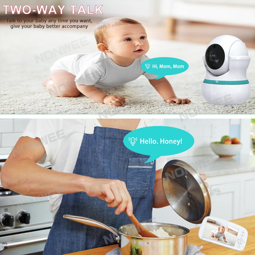 5" HD Baby Monitor | 2.4G FHSS, 5000mAh 35H | Temp Alert, VOX, 360°PT | 2WT, NV – CE/FCC