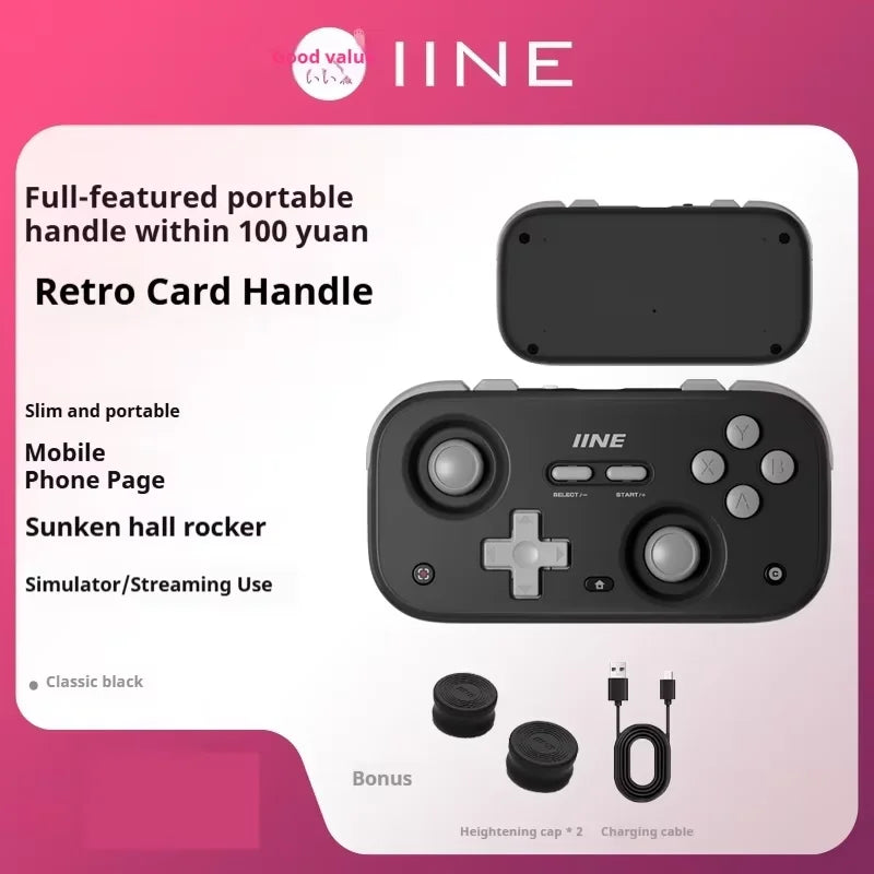 IINE Pocket Mini Controller Palm-Sized Gamepads 1000hz Hall Joystick Short Video Remote Control Suitable for NS2 Android iPhone