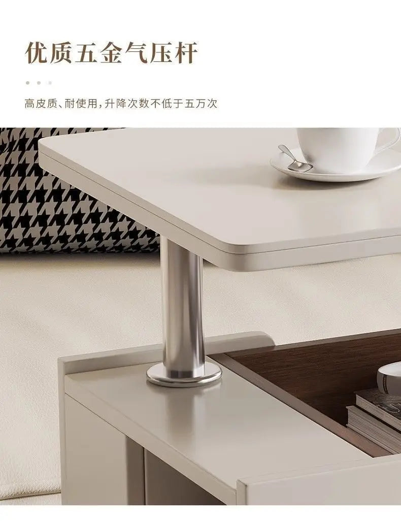 Solid Wood High-End Bedroom Furniture Luxury Modern Slate Multifunctional Side Cabinet Sofa Trolley Lift Capabilities Accessible