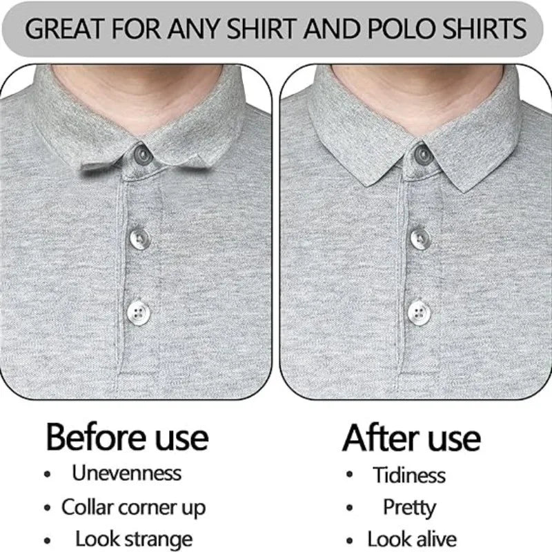 Prevent Deformation Collar Stays Stickers Anti Roll Stand Collar Shaper Adhesive Shaping Patch Avoid Curl Polo Shirts Fixed Pads