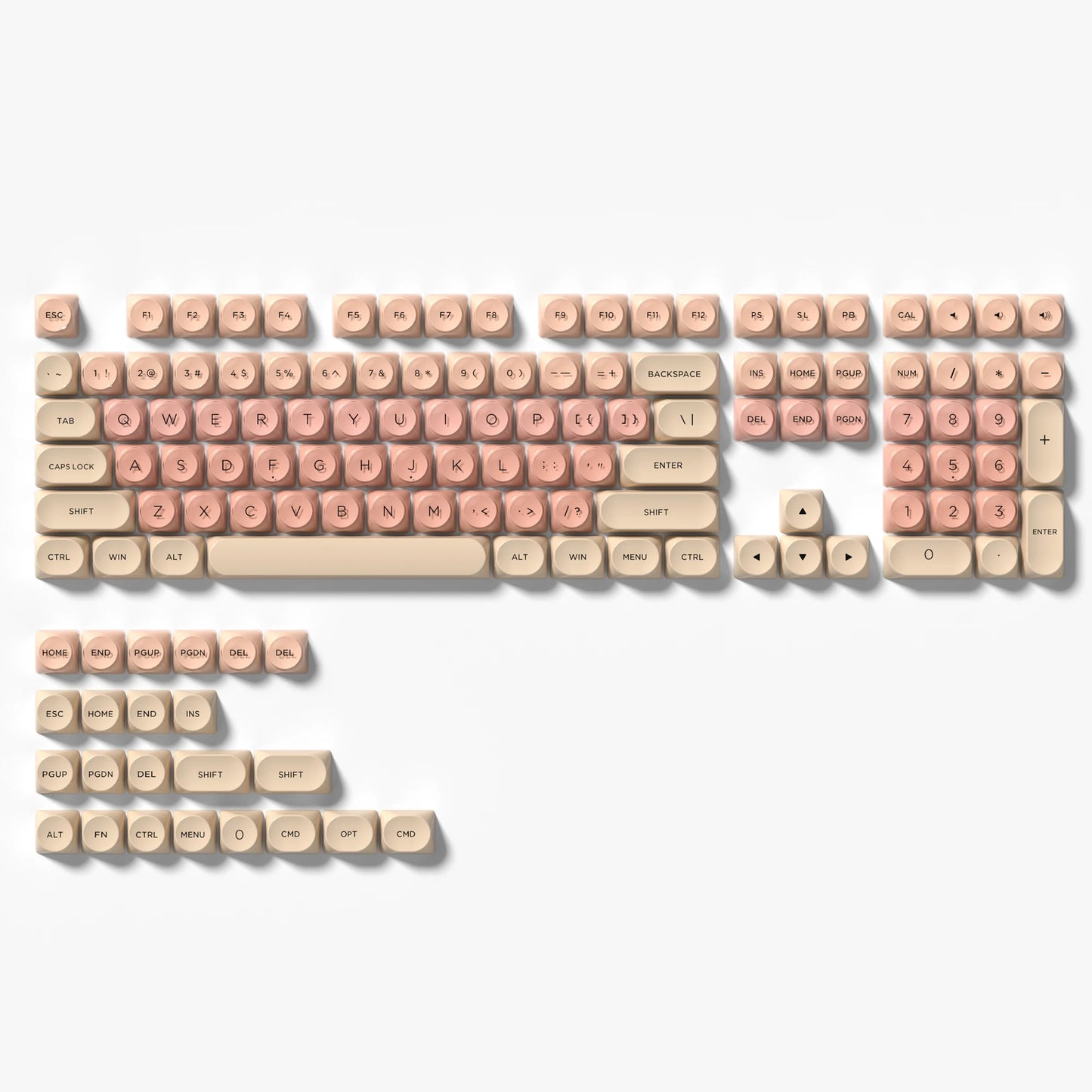 130 Keys Pink Liquid Foundation Keycap HOA Profile PBT Double Shot Keycap For Mx Switch Mechanical Keyboard ISO Enter Key Caps