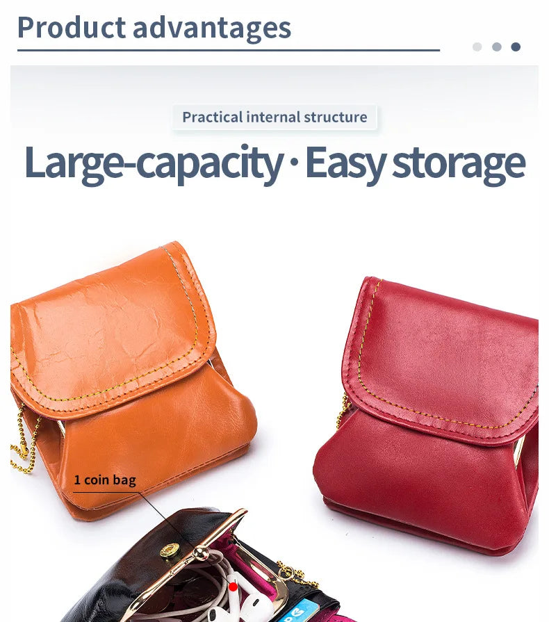 New Cowhide Wallets for Women Female Genuine Leather Purses Fashion Large Capacity Cute Wallet Money Bag Small Coin Card Holders