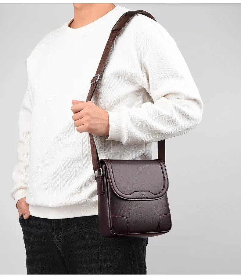 Luxury Brand Men Leather Shoulder Bags Waterproof Business Handbag Travel Tote Crossbody Cross Body Messenger Bag Pack For Male