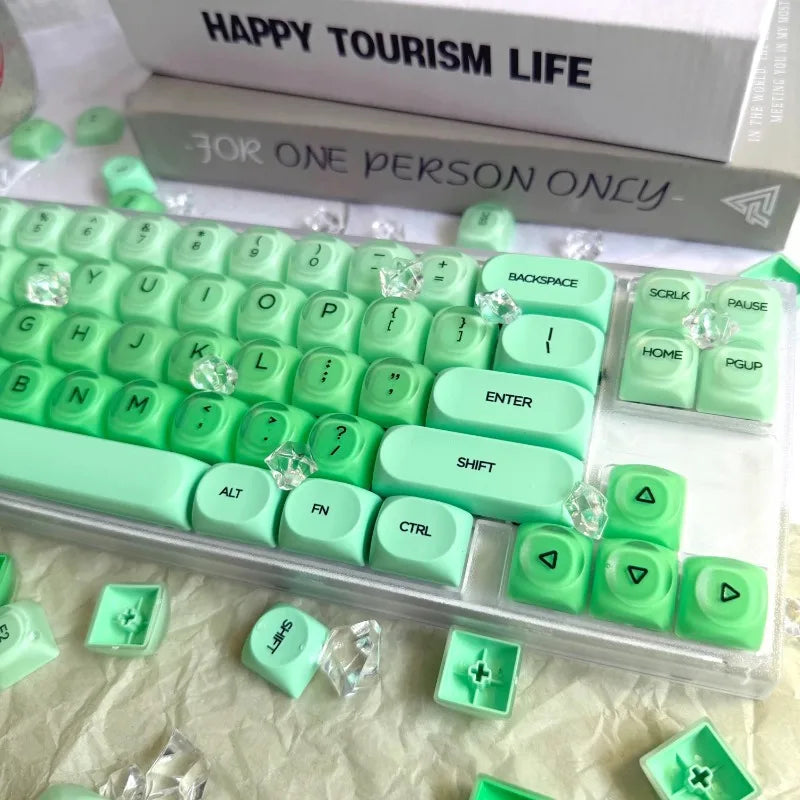 Foundation Crystal Keycaps Set HOA Profile Key Caps Custom DIY Gaming Mechanical Keyboard PBT Keycap Set for Office Keyboard