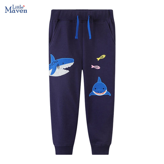 Little maven Spring Autumn Cartoon Sharks Boys Trousers Children'Clothing Cotton Baby Boys Kids Clothes Casual Sweatpants Pants