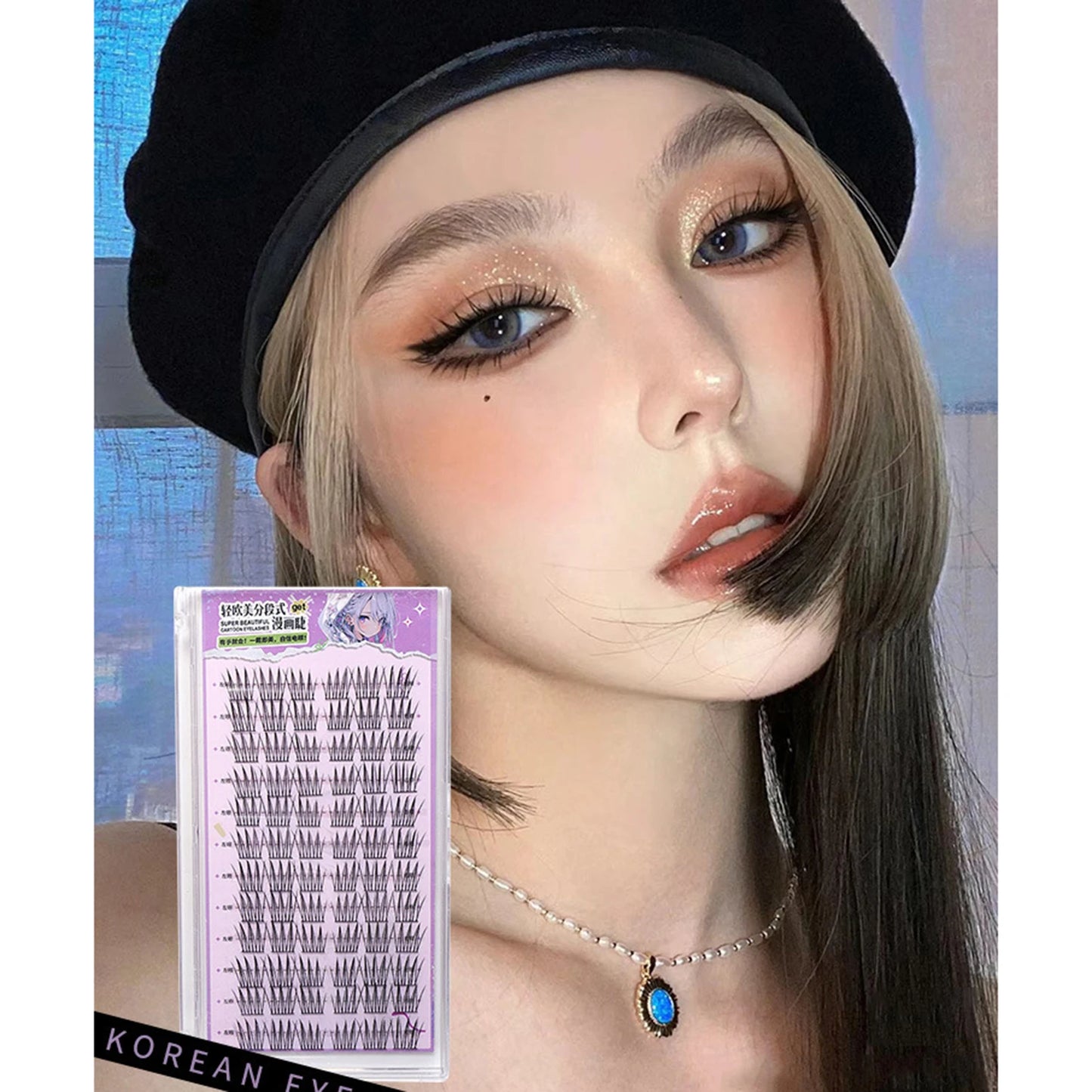 Natural lashes extension for professionals makeup 12 Cluster Eyelashes heat bonded premades volume Segmented Wispy Manga Lash