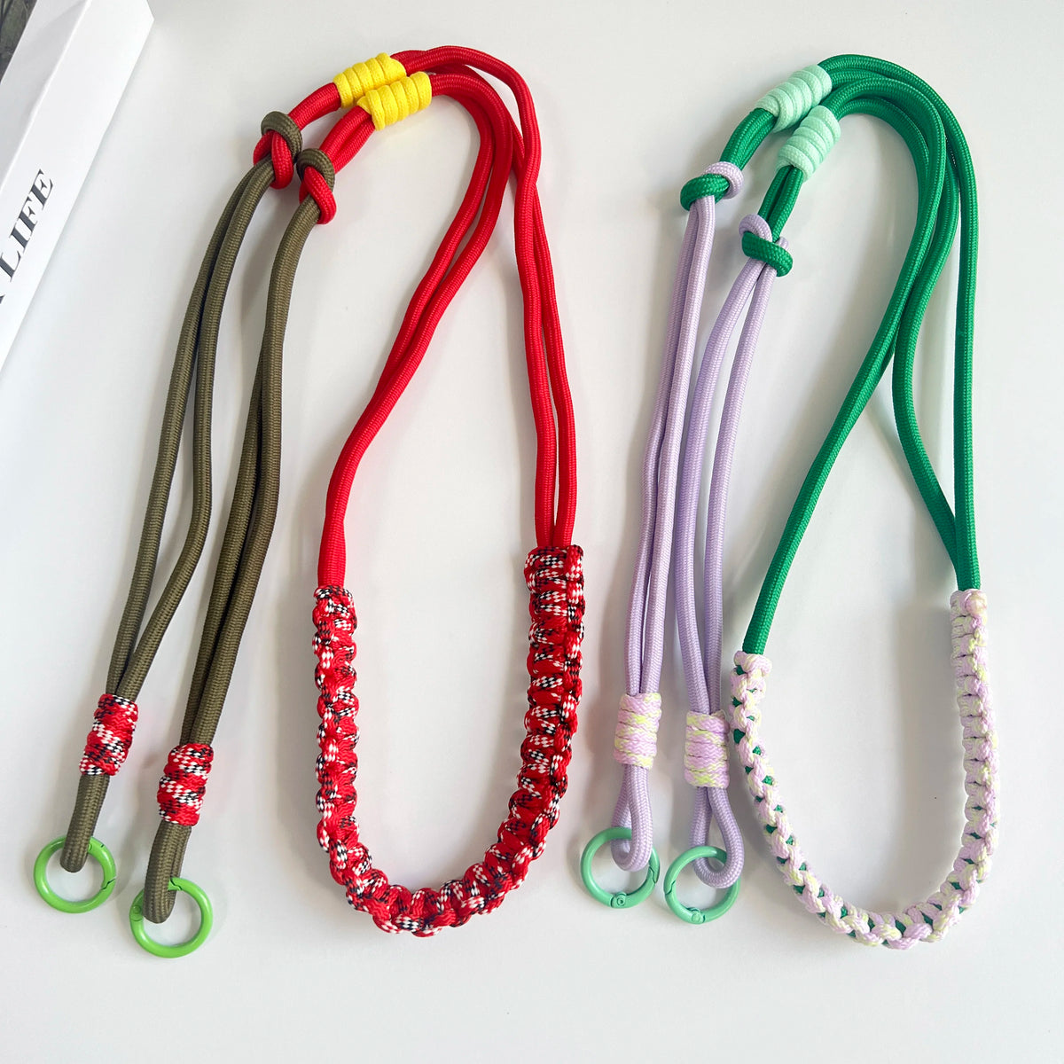 Hand Woven Fried Dough Twists Lanyard Fixed Card Color Contrast Diagonal Shoulder Lanyard Mobile Phone Lanyard Durable Lanyard