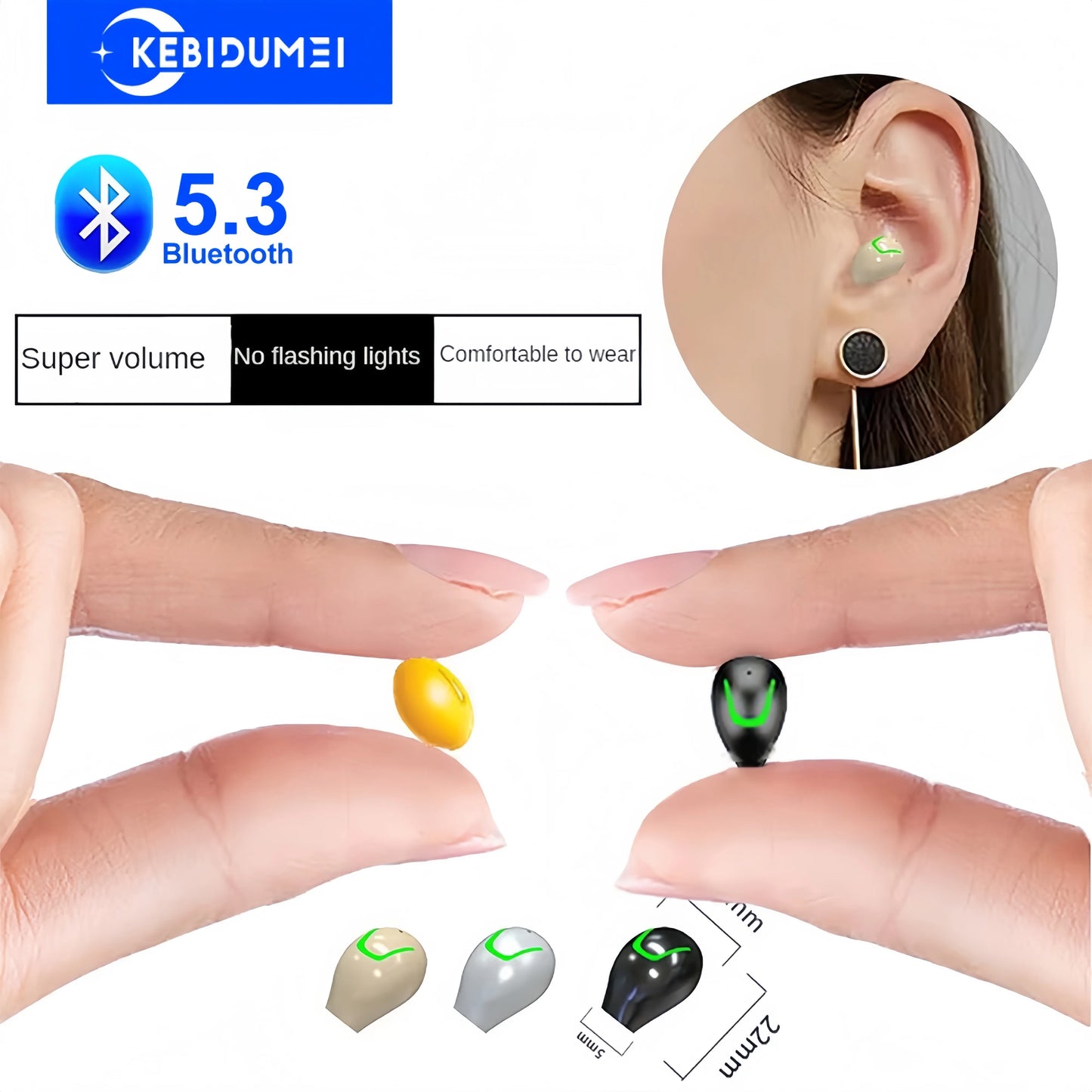 Mini Invisible Headset Bluetooth 5.3 in-ear Earphone TWS Wireless Headphone Noise Reduction HiFi Earbuds for XIAOMI iPhone