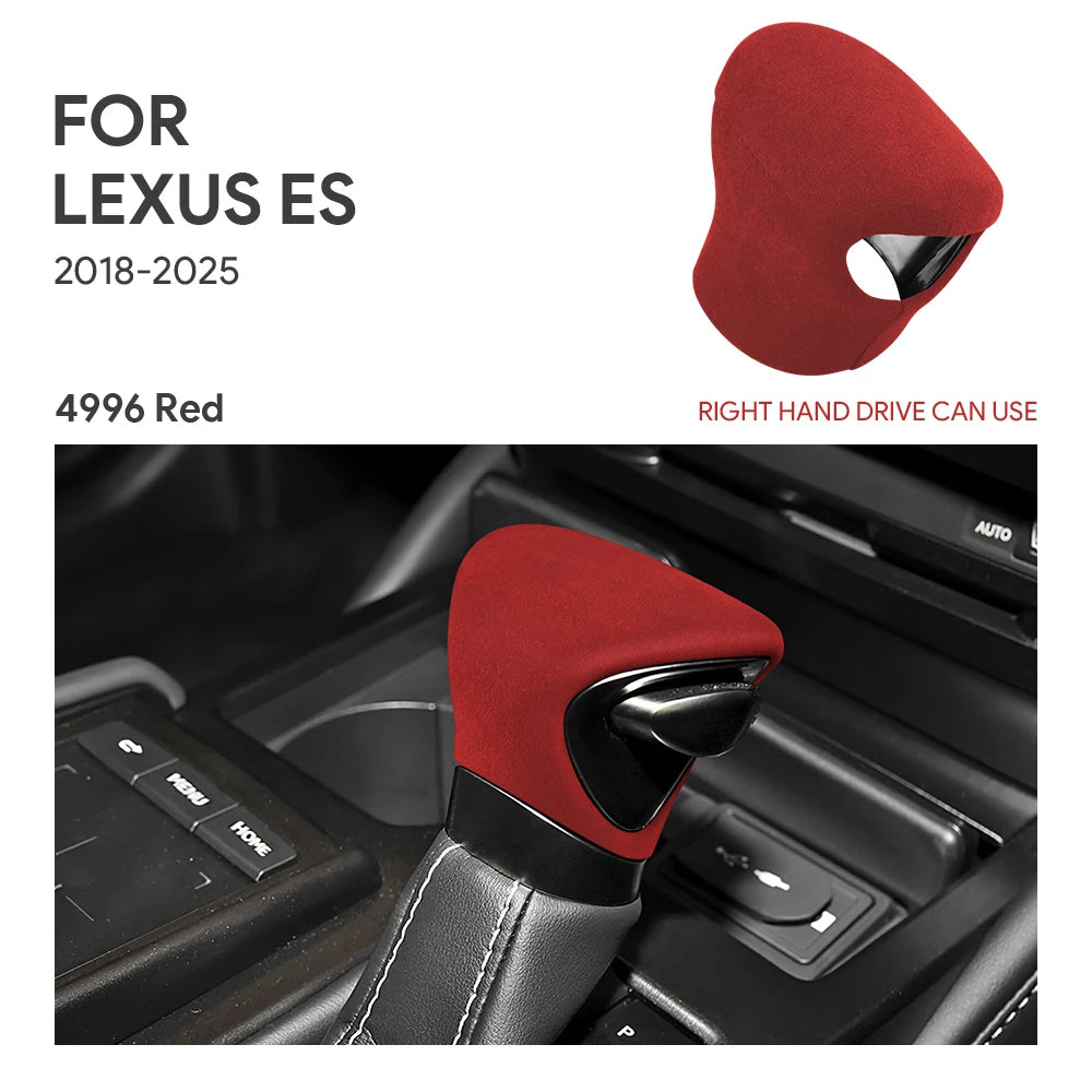 Top Suede Car Gear Knob Cover LHD RHD For Lexus ES ES200 ES250 ES300h ES350 2018-2023 2024 2025 for UX 2019-25 for LX 2022-25