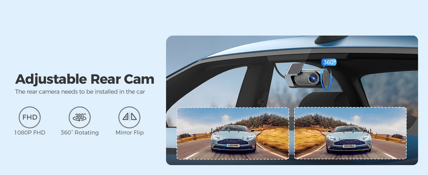 AZDOME M550 Pro Dash Cam 4K+1080P Built-in GPS 5G WiFi 3.19" IPS Screen Camera for Cars IR Night Vision 24H Parking Mode