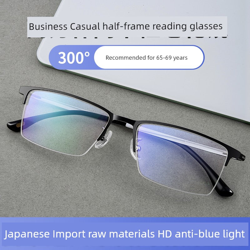 Yupingtang Super Light Presbyopic Glasses Men's Brand Anti-Blue Light Dual-Use Zoom Color-Changing Old Presbyopic Glasses Men