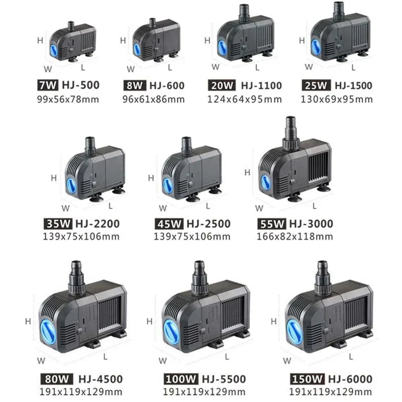 SUNSUN HJ-500 HJ-600 HJ-1100 HJ-1500 HJ-2200 HJ-2500 HJ-3000 Aquarium Fish Turtle Tank Water Pump 220v