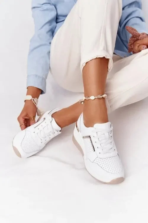 Sneakers Women 2024 Lace-Up Wedge Sport Shoes for Women Vulcanized Casual Platform Ladies Sneaker Tennis Female Zapatos De Mujer