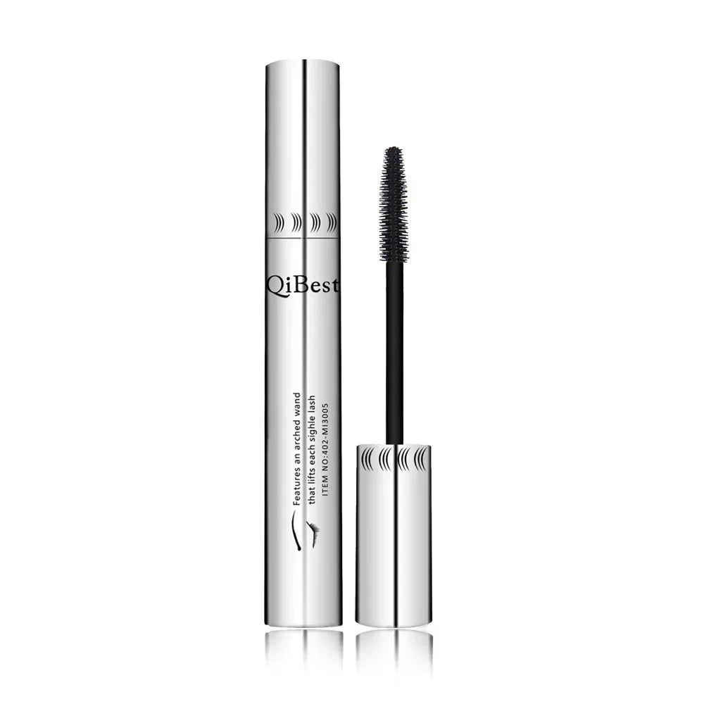 Qibest Silver Tube Mascara Waterproof Long & Curling Black Eyelashes Easy Removal No Dizziness Everlastingly Lasting