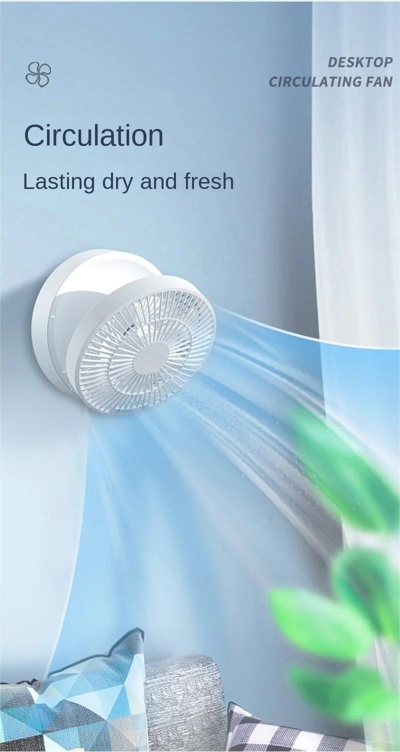 2023 New Fan With Remote Control Portable Wall-hanging Rechargeable Usb Electric Folding Fan Nightlight Air Cooler Household