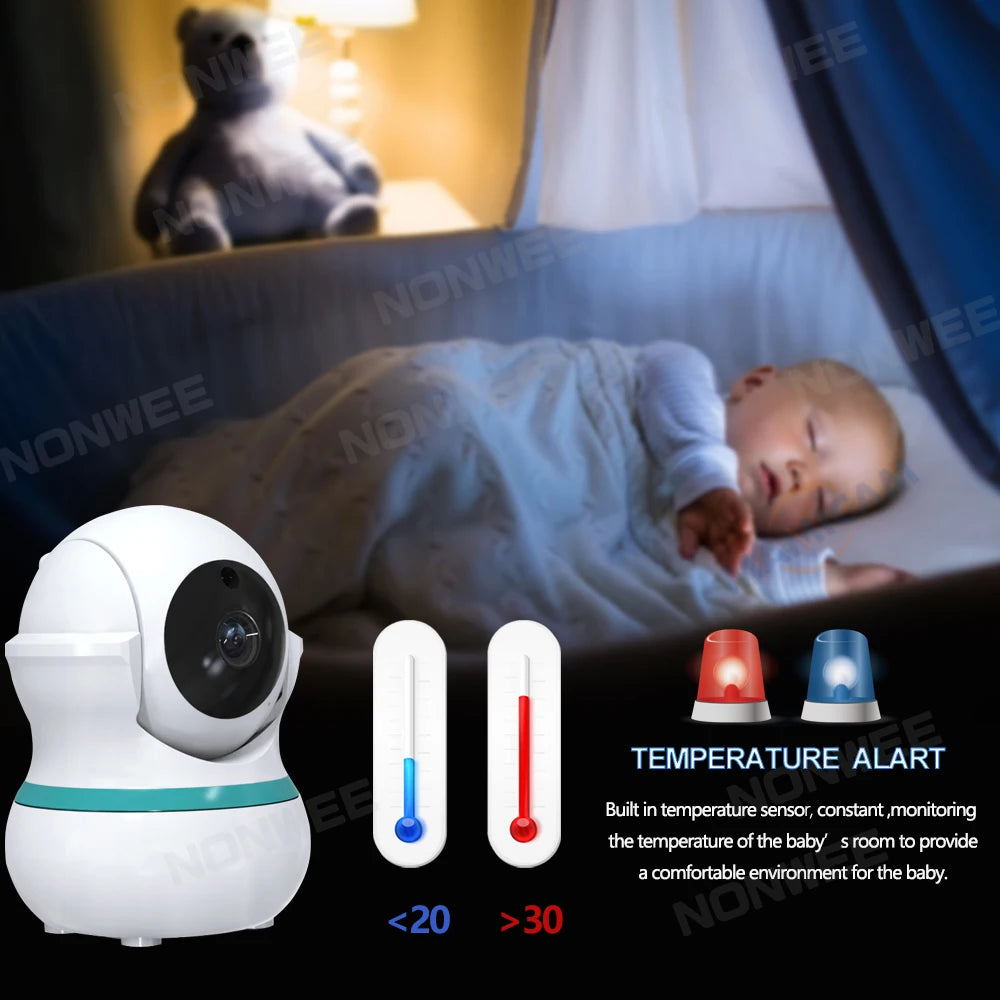 5" HD Baby Monitor | 2.4G FHSS, 5000mAh 35H | Temp Alert, VOX, 360°PT | 2WT, NV – CE/FCC