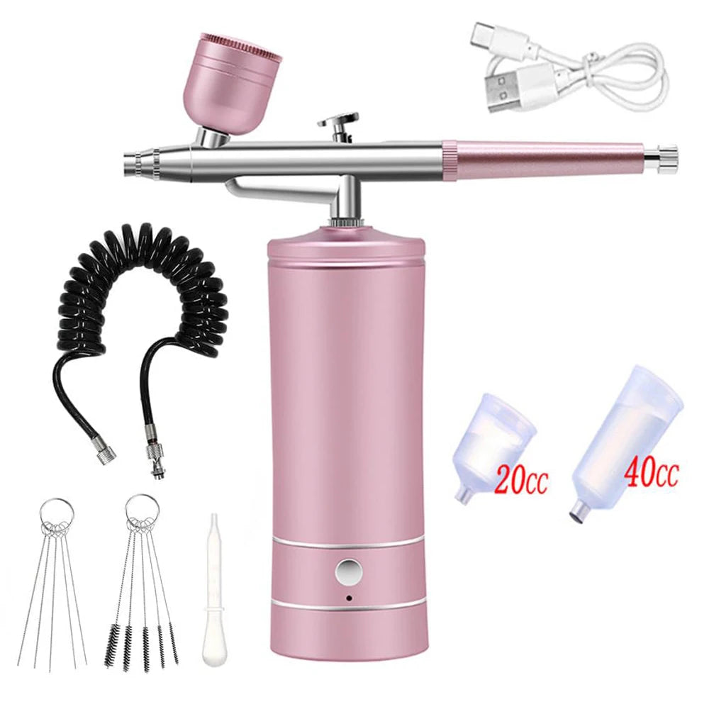 Airbrush with Compressor Portable Airbrush Paint Spray Mini Spray Gun Wireless Air Brush Painting Airbrush Kit with Compressor