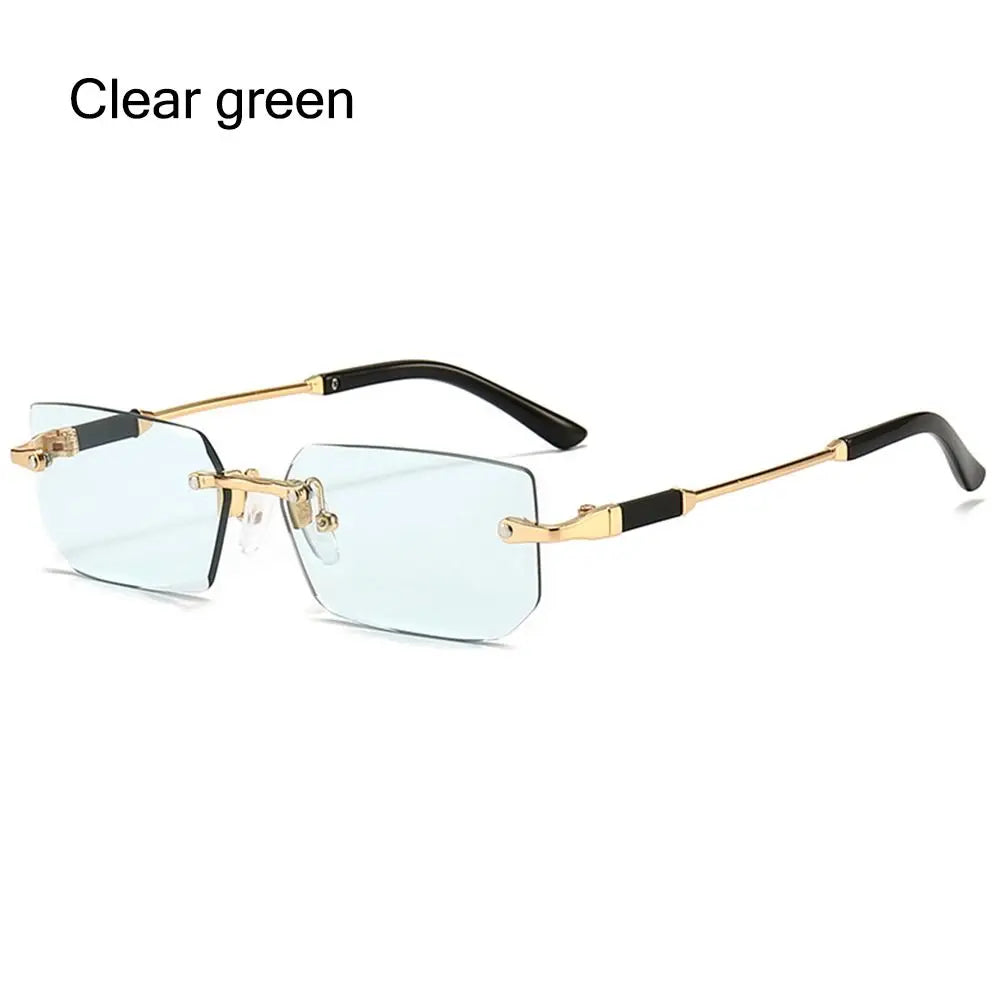Trendy Rimless Rectangle Sunglasses Personalized Jelly Colored Frameless Sun Glasses Retro Shades Fashion Travel UV400 Eyewear