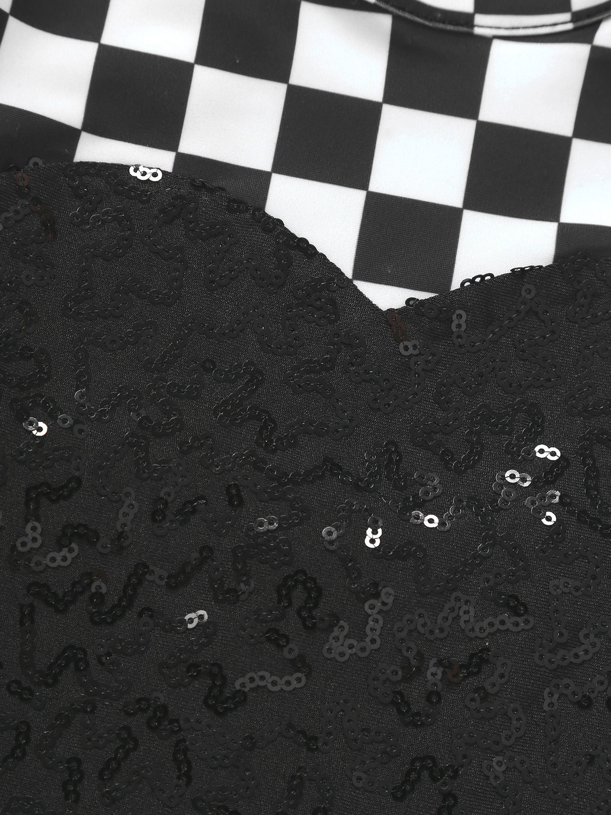Kids Girls Checkerboard Racer Costume Halloween Car Driver Cosplay Leotard Dress with Tulle Skirt Themed Party Driving Roleplay