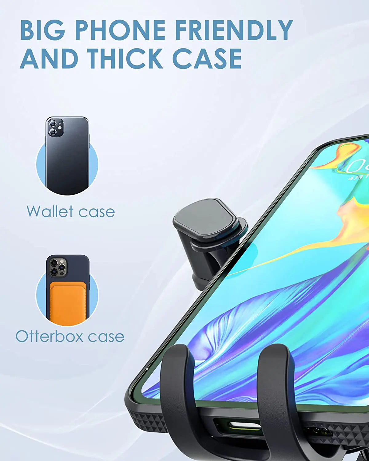 Universal Car Air Vent Phone Clip With Hook Gravity Car Mobile Phone Holder Smartphone GPS Bracket For iPhone Huawei Realme OPPO