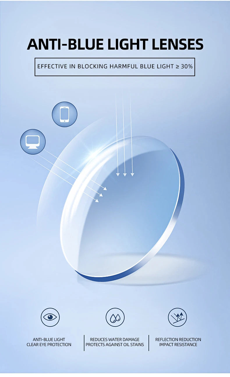 VICKY Fashion Geometric Square Large Frame Personalized Design Women's Anti-Blue Light Reading Glasses Customizable Prescription