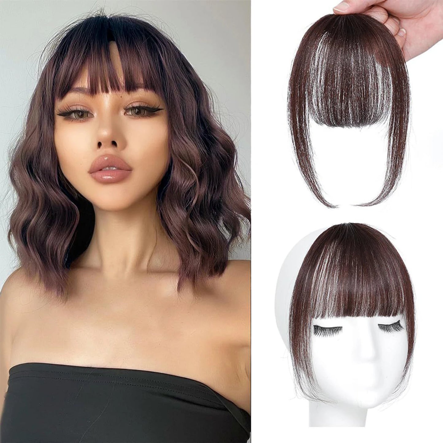 Human Bangs Hair Clip-In Extension Synthetic wig Fringe Natural False Hairpiece Women Clip in Bangs Hair Styling Tools