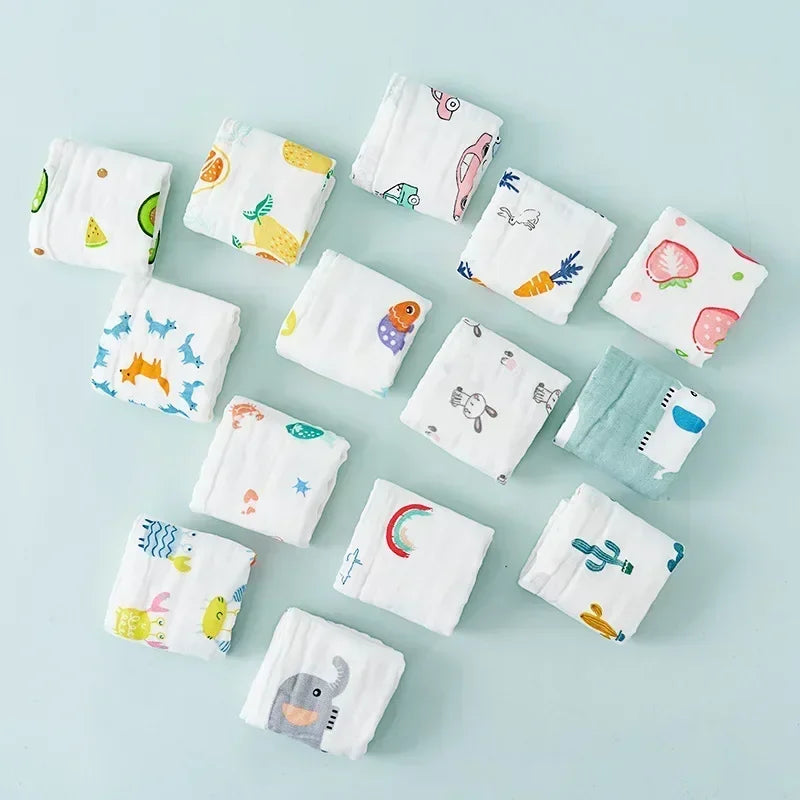 30*30cm Baby 6 Layers Cotton Towel Soft Baby Towels Handkerchief Bathing Feeding Washcloth Wipe Burp Cloth Lot Muslin 3/5pcs