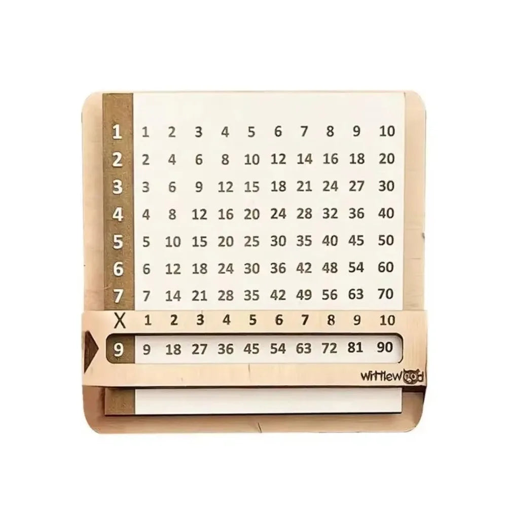 Children Wooden Slidable Multiplication Tables Montessori Toys Math Counting Board Teaching Tool Learn Educational Toys for Kids