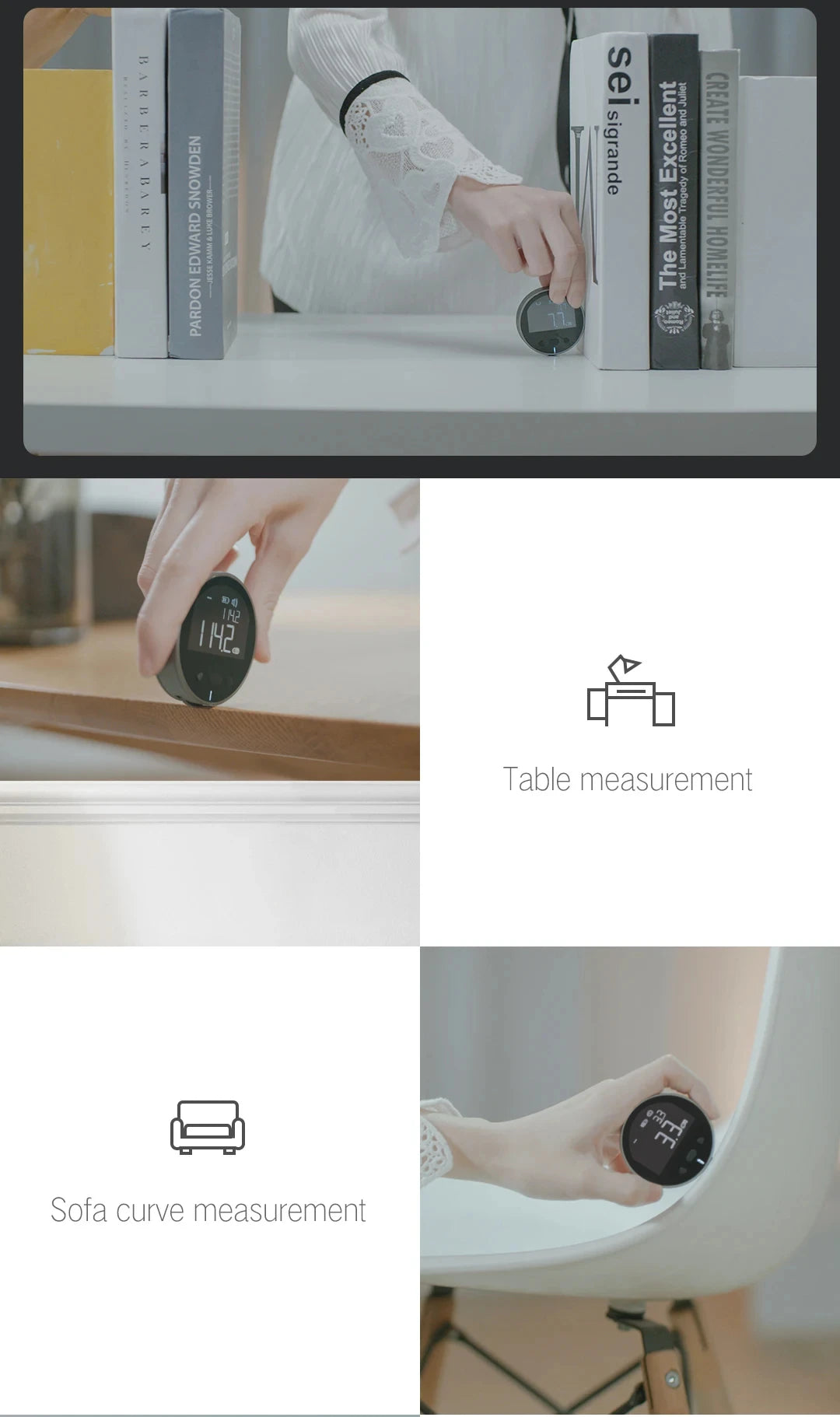 ATUMAN DUKA Electronic Ruler Rechargeable 8 Functions Rangefinder Portable HD LCD Screen Long Standbuy Multifunction ruler