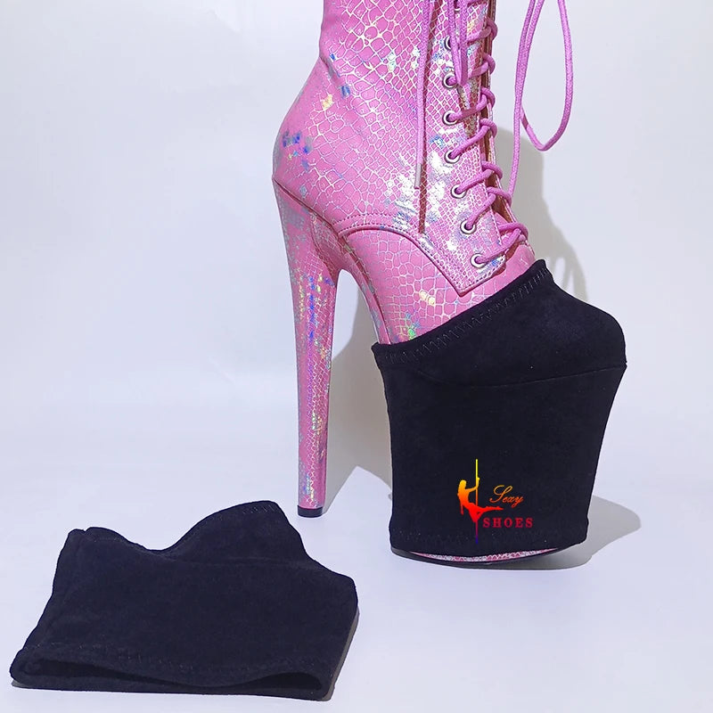 Shoe Protectors 20cm Platform Boots Durable Suede Protector High Heels Cover Pole Dance Boots Training Sandals Wear-Resist Cover