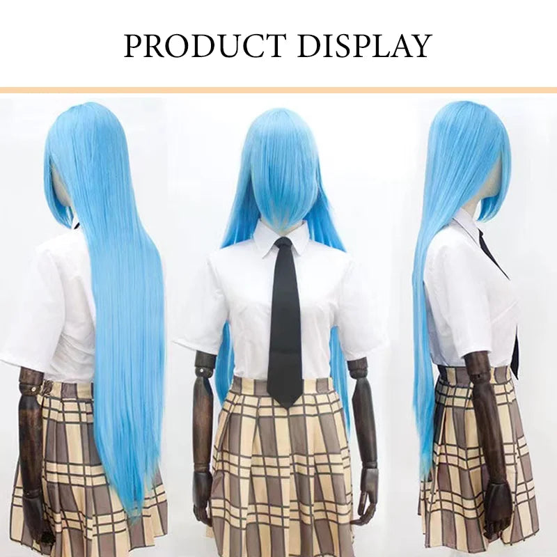 Snoya 100cm synthetic long straight cosplay wig with bangs Heat Resistant hair Anime pink blonde red purple women wig