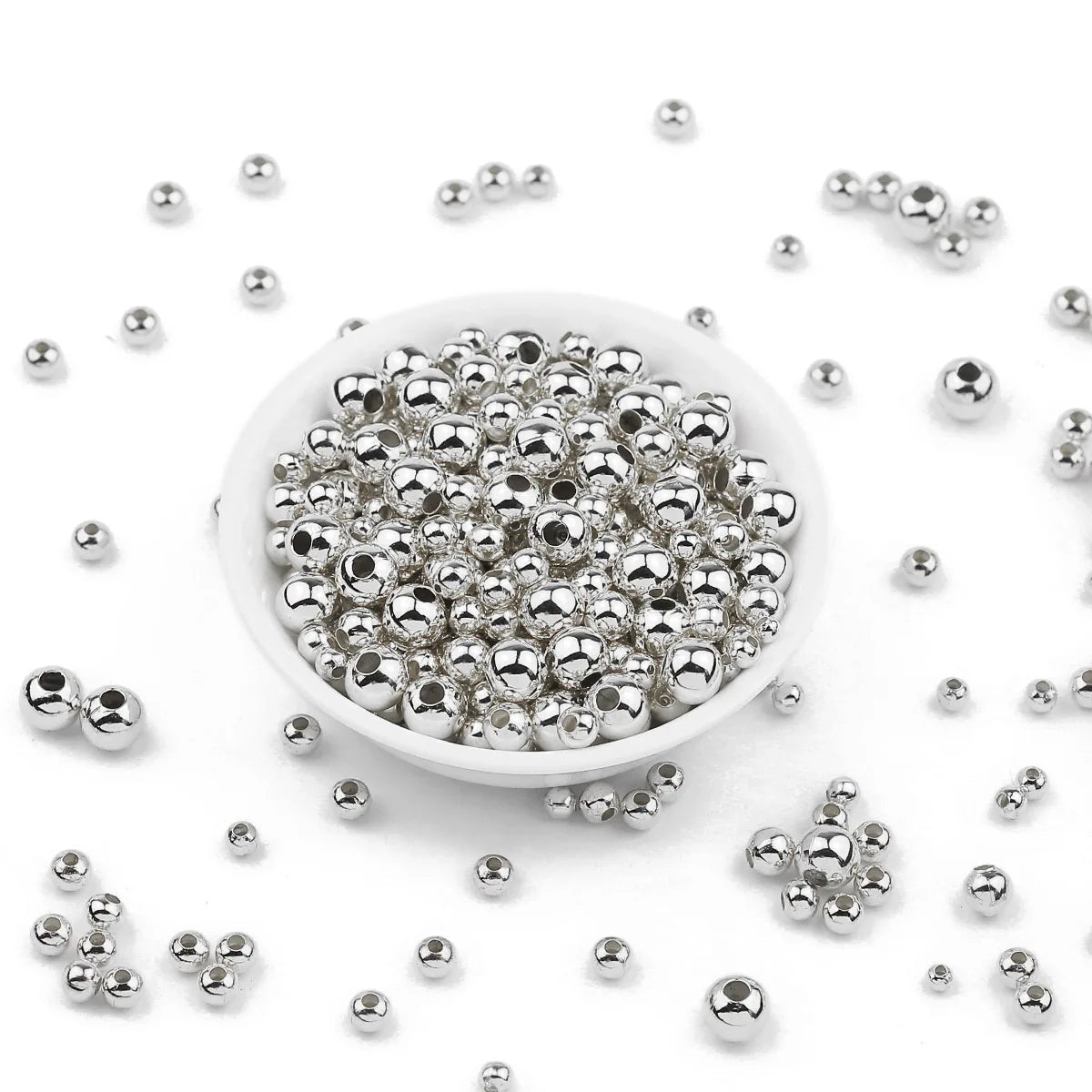 30~1000Pcs 2/3/4/5/6/8MM Gold-plated Metal Round Iron Washer Loose Beads For Jewelry Making Bracelet Necklace Accessories DIY