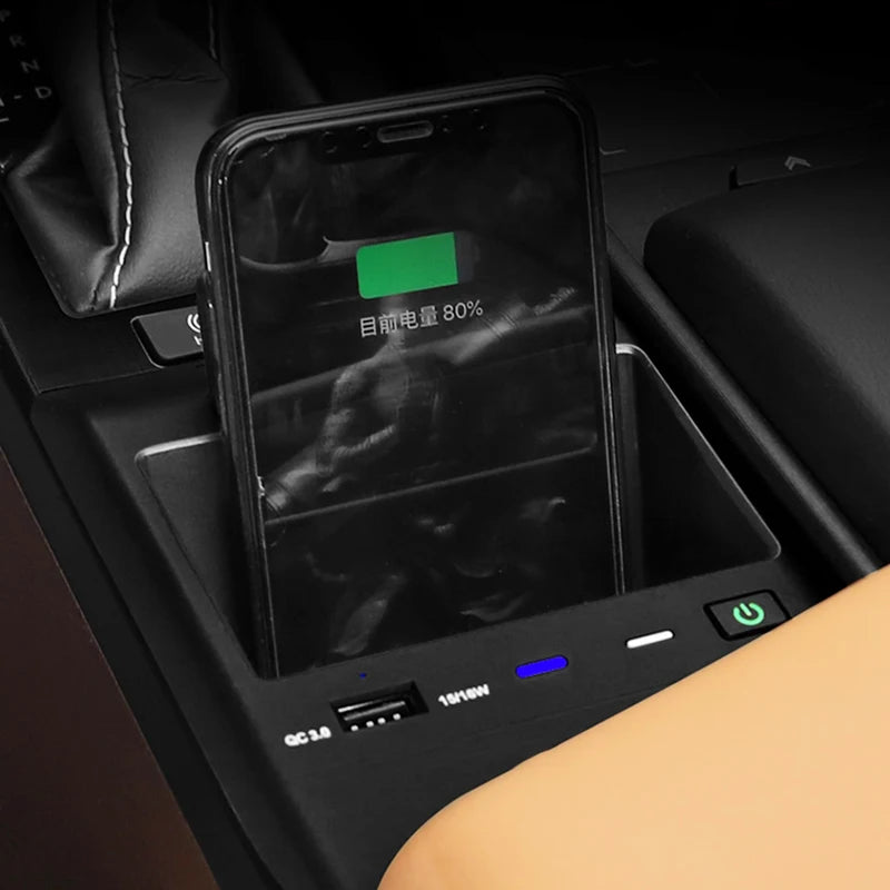 Car wireless charger for Lexus ES ES300H ES200 ES260 ES350 2019 2020 2021 2022 15W fast phone charger charging pad panel