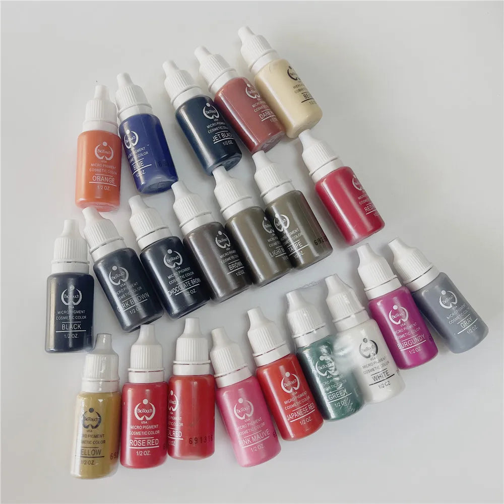 1Pcs Tattoo Ink Pigment Kit Permanent Makeup Micropigment for Eyebrow Eyeliner Lip Art Brown Black Chocolate Dark Red