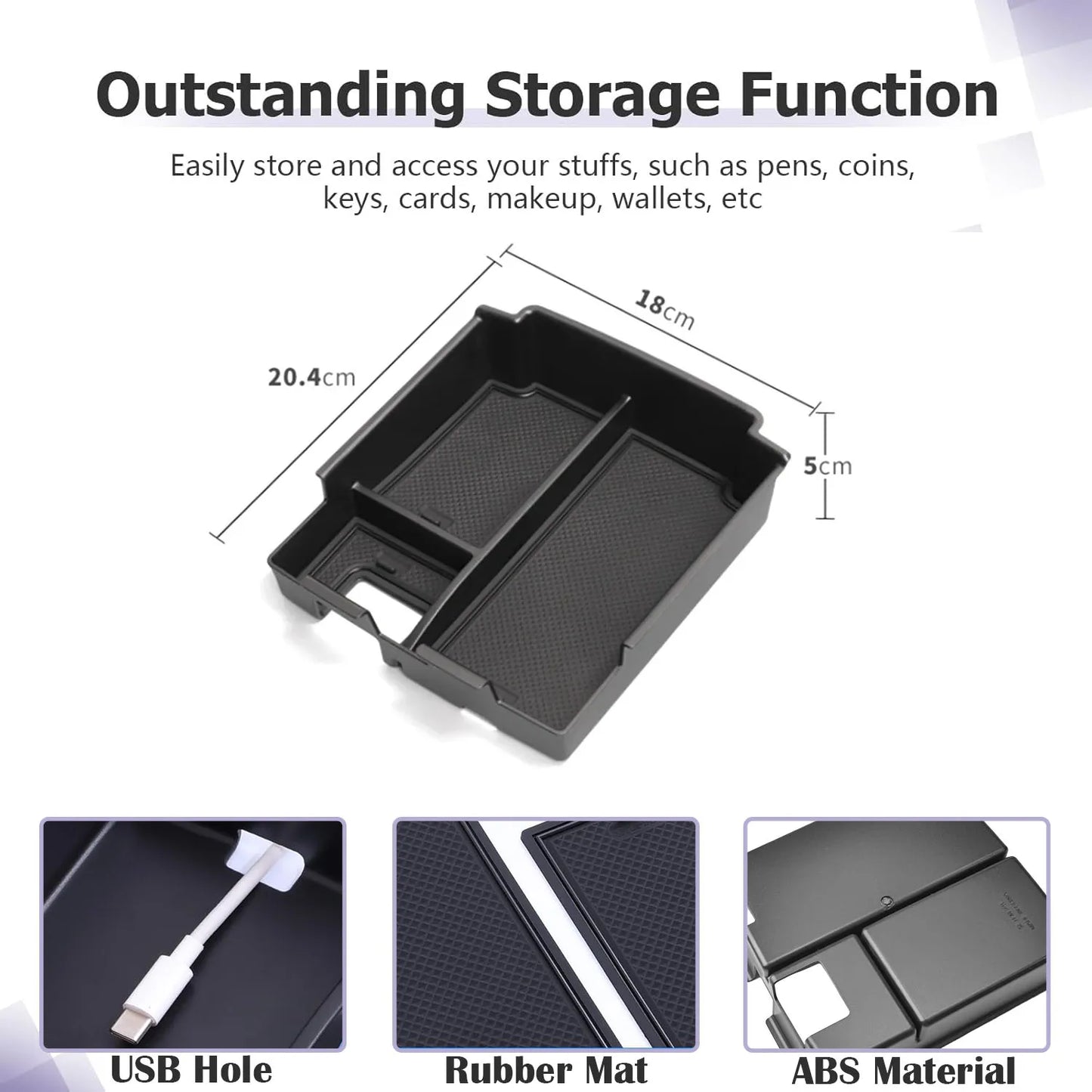 For 2025 Ford Bronco 4 Doors Accessories Center Console Organizer Tray Armrest Box Storage Interior Phone Holder Car Accessories
