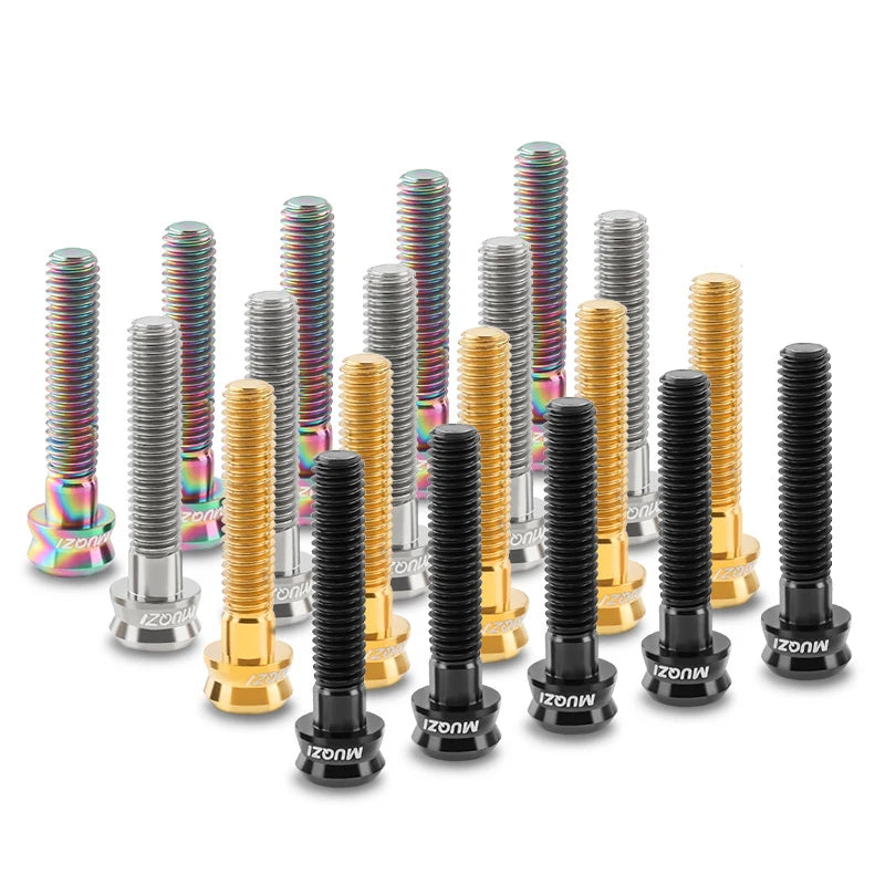 MUQZI Bike M6 Titanium Alloy Stem Top Cap Screw M6x35mm M6x30mm Super Light MTB Road Bicycle Headset Top Cap Bolt