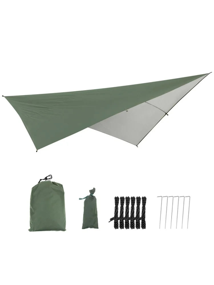 290x290cm Lightweight Waterproof Outdoor Camping Tent Tarp Backpacking Shelter Sun Sail Shade Garden Plant Cover Canopy Awning