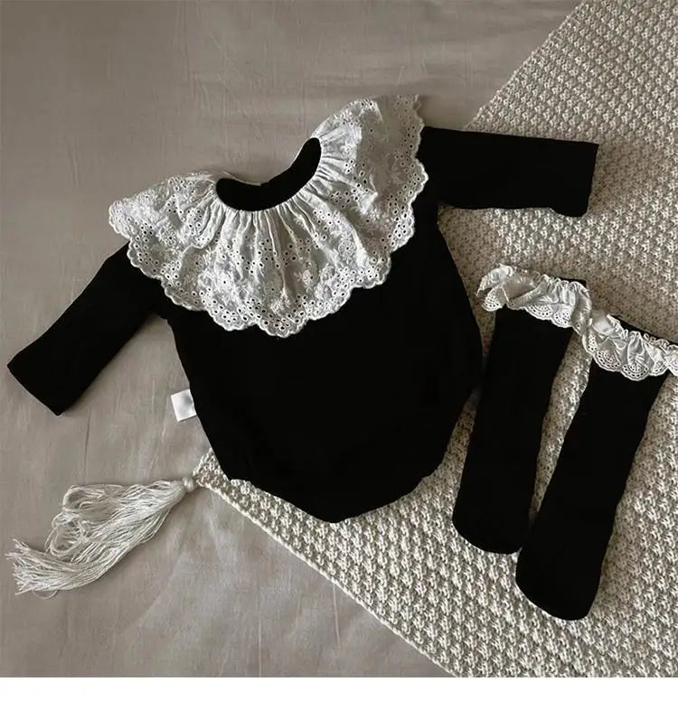 New Baby Girl Clothes Fashion Lace Spring Bodysuit One-pieces Sweet Princess Comfort Soft Bodysuit Newborns Elegant Baby Dresses