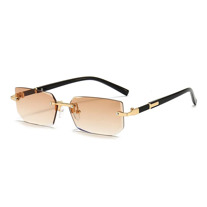 1PCS/2PCS/3PCS Rimless Sunglasses Rectangle Fashion Popular Women Men Shades Small Sun Glasses For Female Male Traveling Oculos
