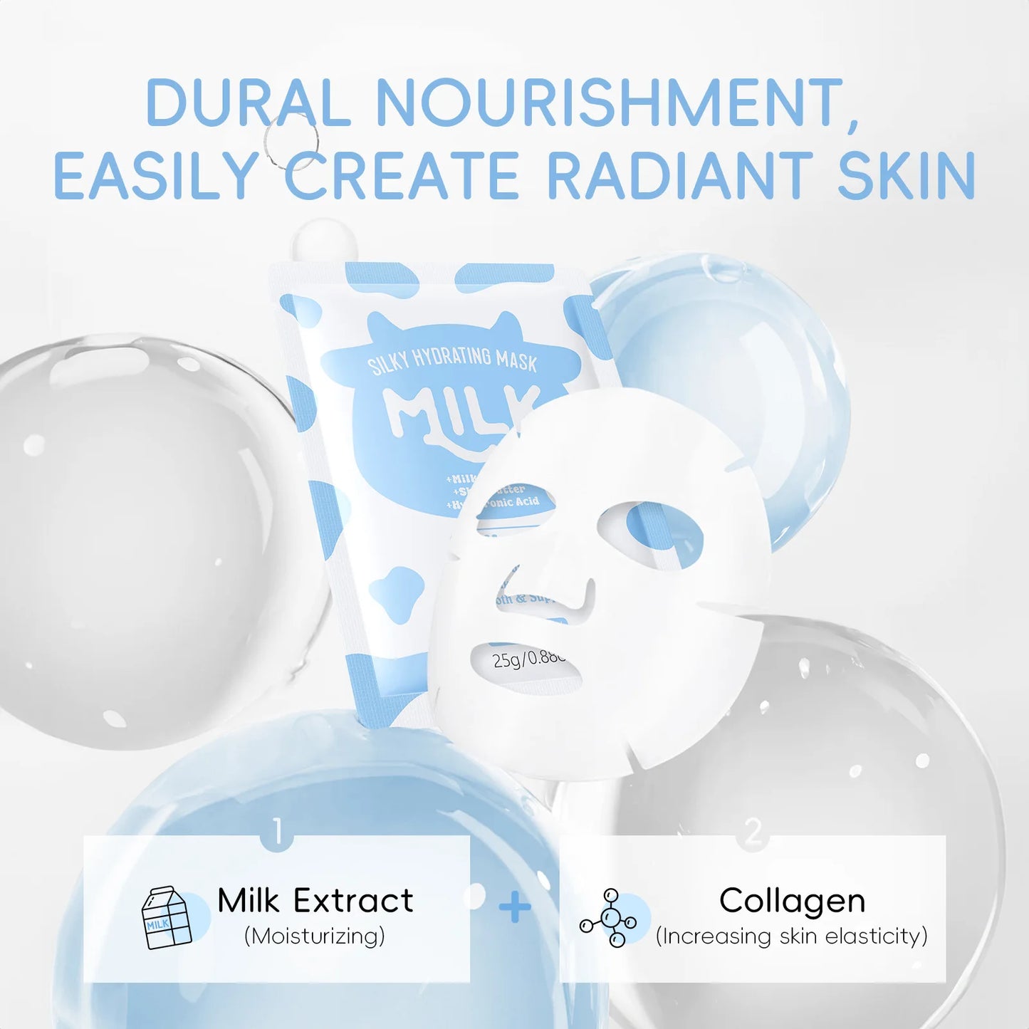 10PCS Milk Nourish Skincare Set Face&Hand Dual Care - Brightening Eye Cream BB Cream Pore Cleansing Gentle Deep Hydration Christ