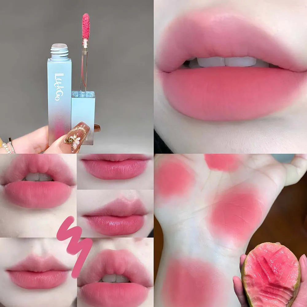 1Pc Nude Matte Lip Mud Waterproof Non-stick Pink Liquid Lipstick Long Lasting Highly Pigmented Lipgloss Tint Korean Cosmetics