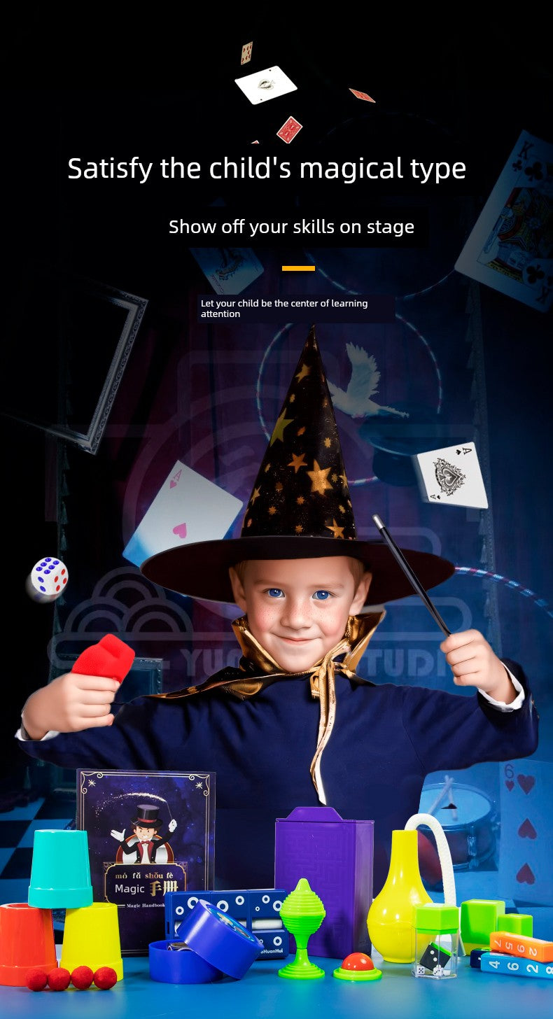 Children's Magic Props Toy Gift Box Close-Up Kindergarten Performance Set Magic Tricks Boy's Birthday Gift Shocking