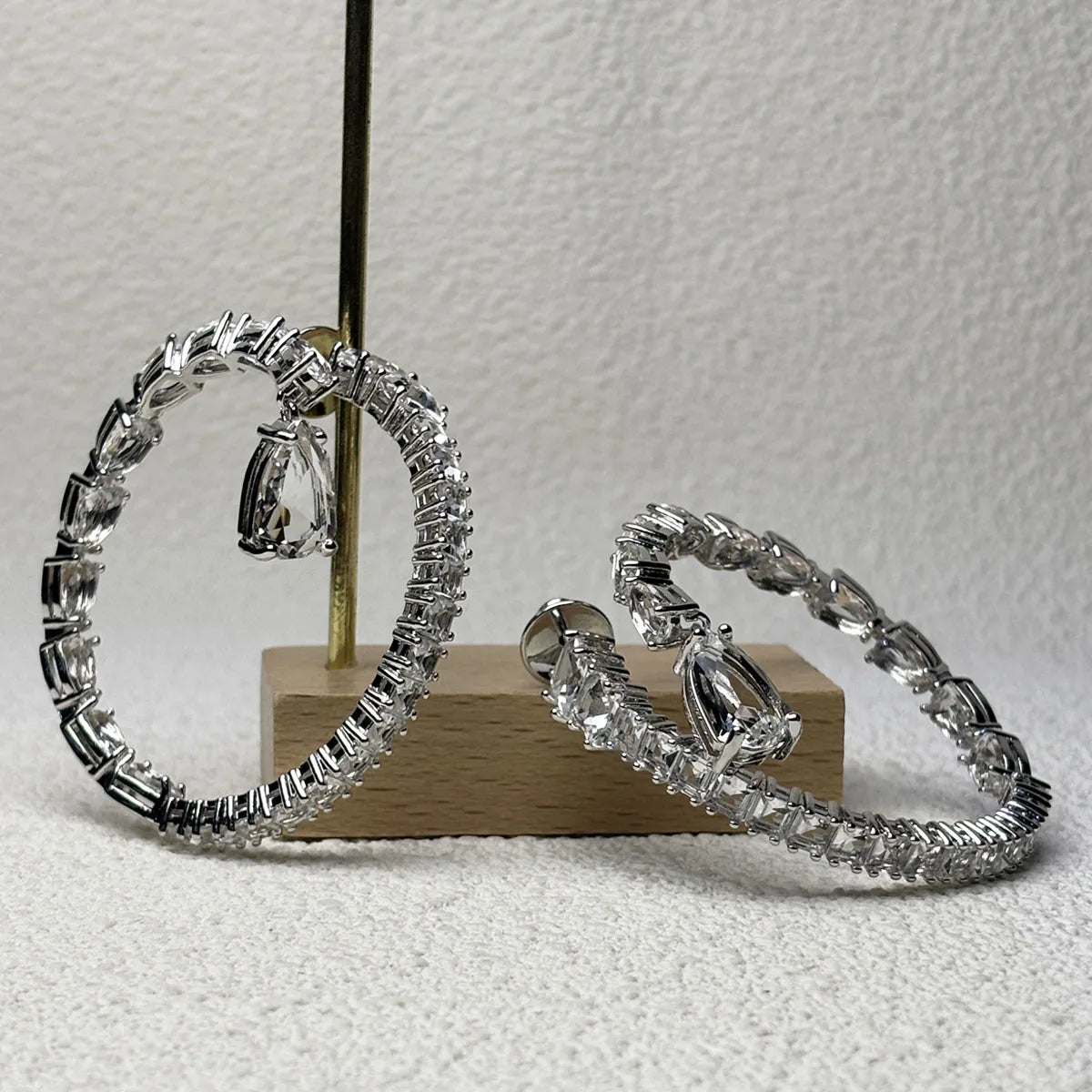 Original 2025 Geometric Charm Boutique Jewelry Set Women Zircon Crystal Necklace Bracelet Earrings Romantic Jewelry Gift