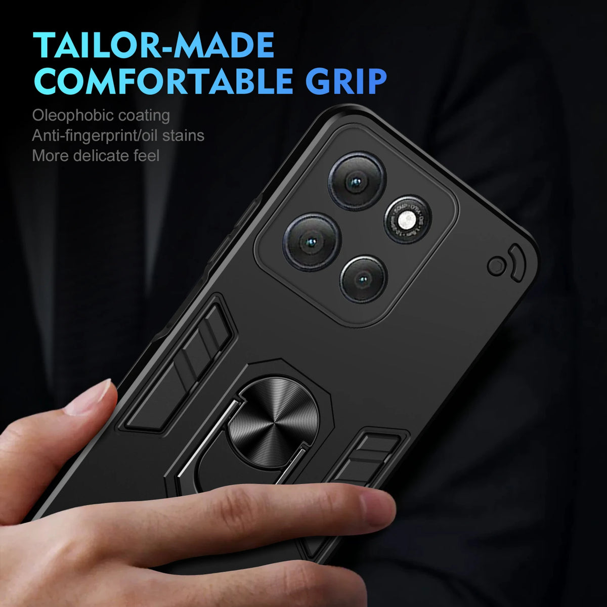 Rugger Armor Shockproof Case For Motorola Moto G15 G35 G55 G75 G06 G16 G56 G86 Power Magnetic Metal Ring Holder Cover Fundas