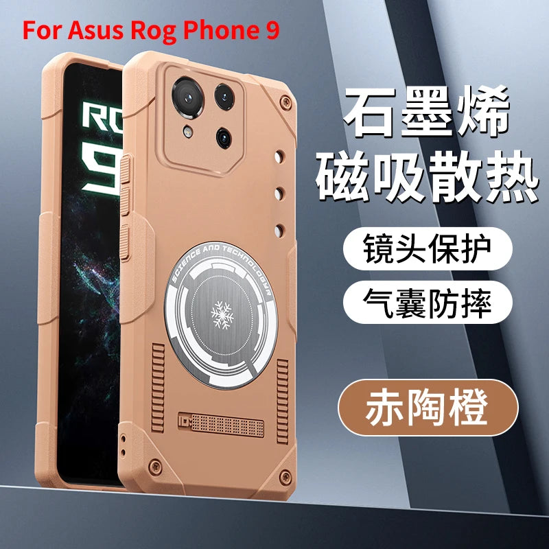 Graphene Cooling Magnetic Case for ASUS ROG Phone 9 8 7 Drop-proof Ice Hand Feel Soft Cover for Gamers Gaming