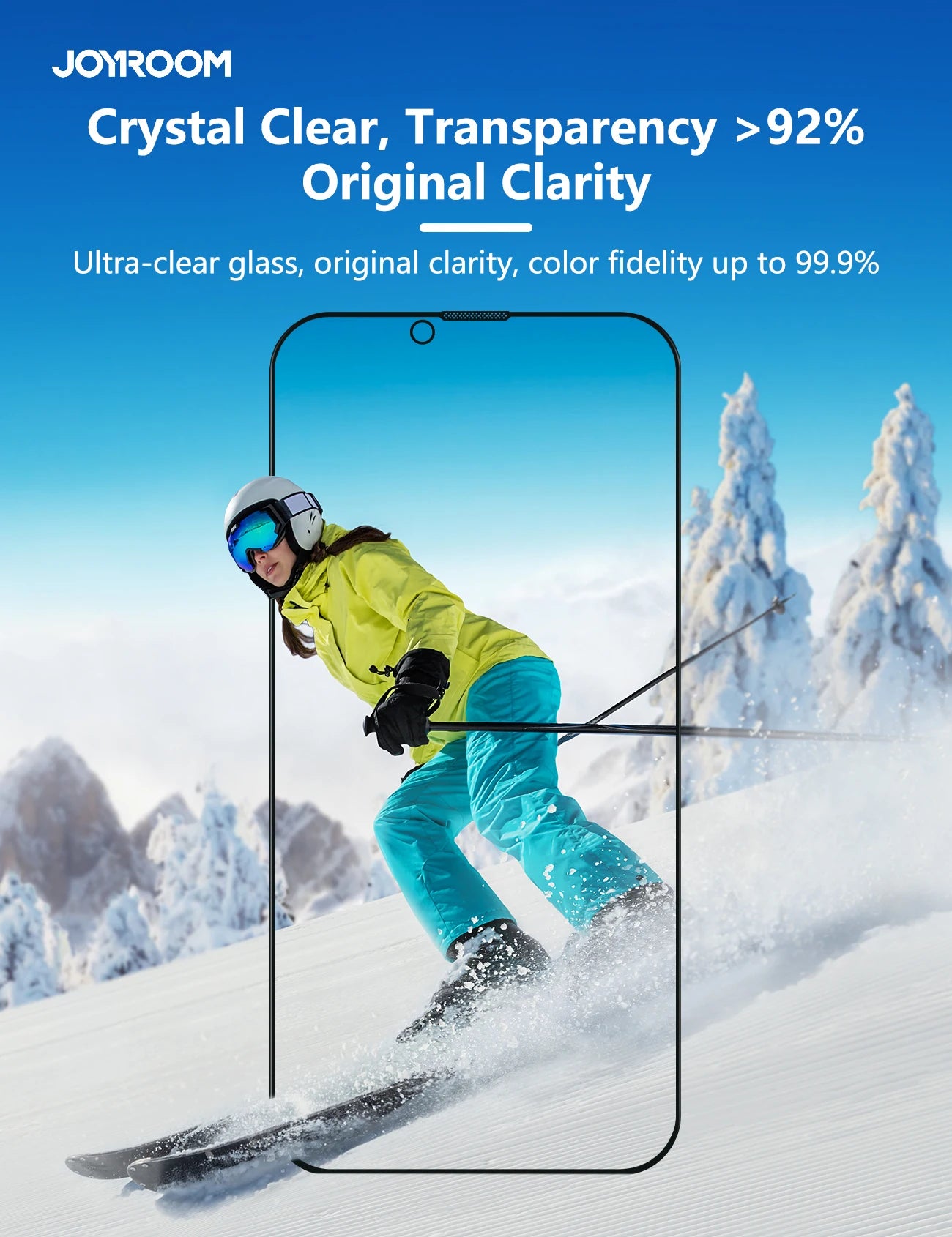 Joyroom 3/2/1pcs HD Anti-Blue Light Glass for iPhone 17 Pro Max Screen Protector Full Screen Eye Protection Tempered Glass